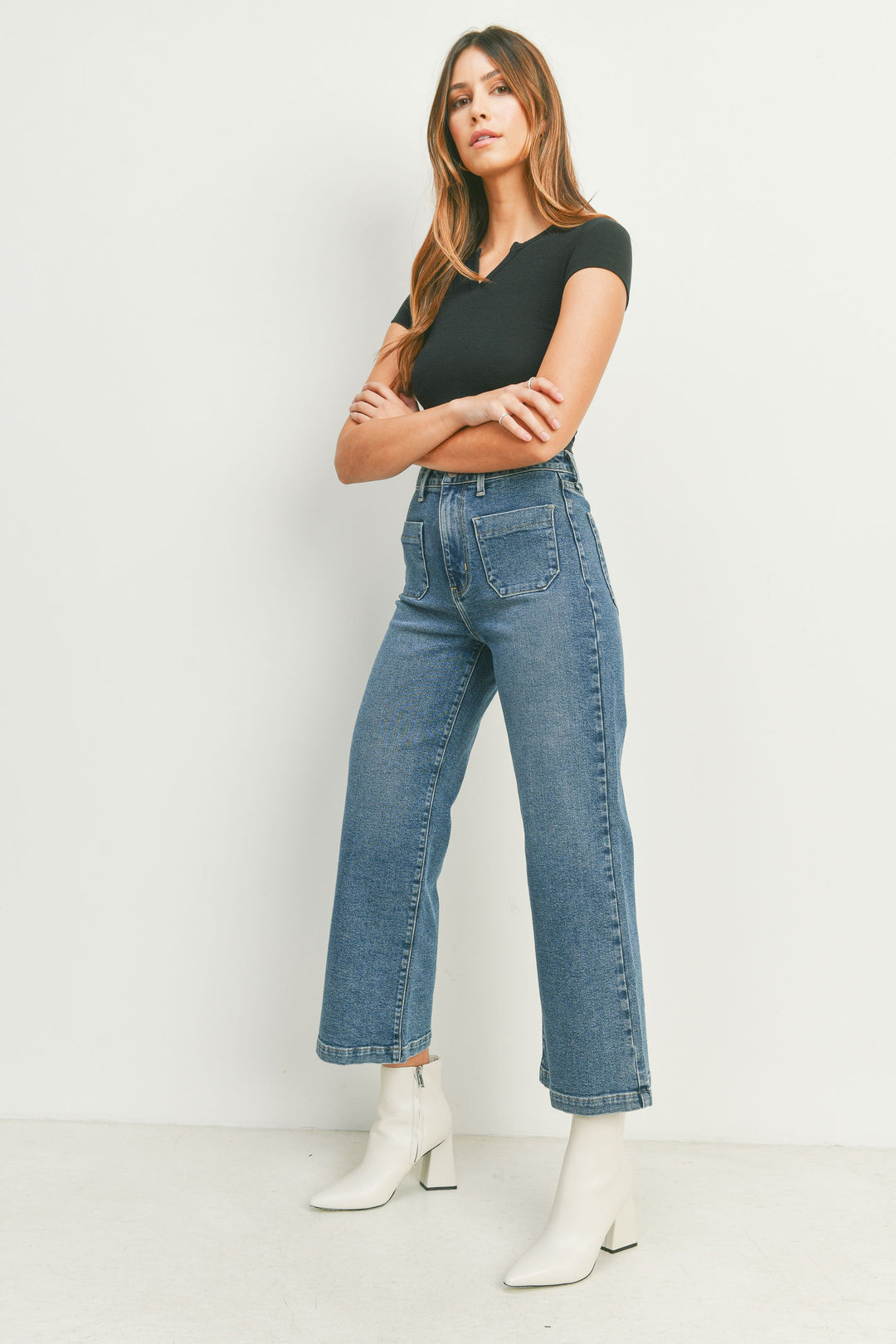 The Andi Patch Pocket Wide Leg Jean