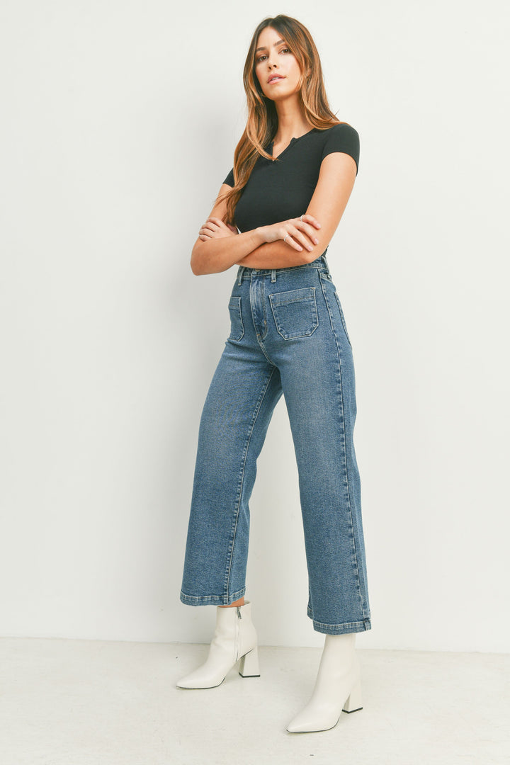 The Andi Patch Pocket Wide Leg Jean