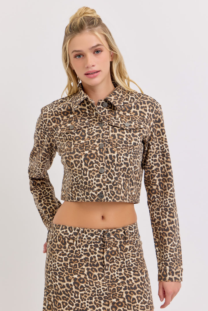 Leah Oversized Leopard Crop Jacket