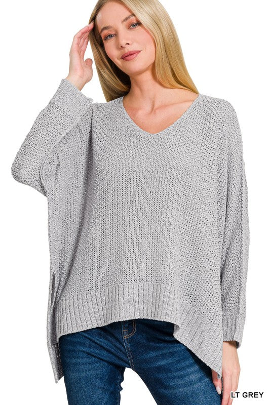 Chloe Dolman Sleeve Mesh Swing Sweater