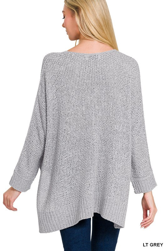 Chloe Dolman Sleeve Mesh Swing Sweater
