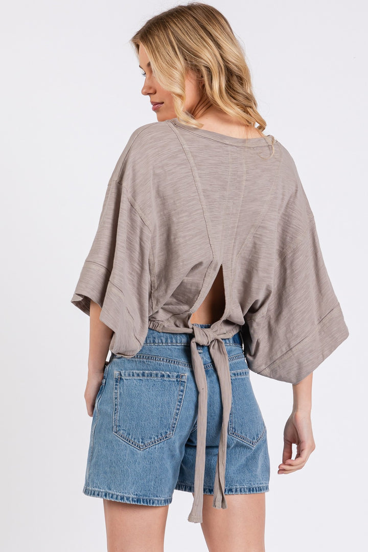 Elin Tie Back Baggy Top