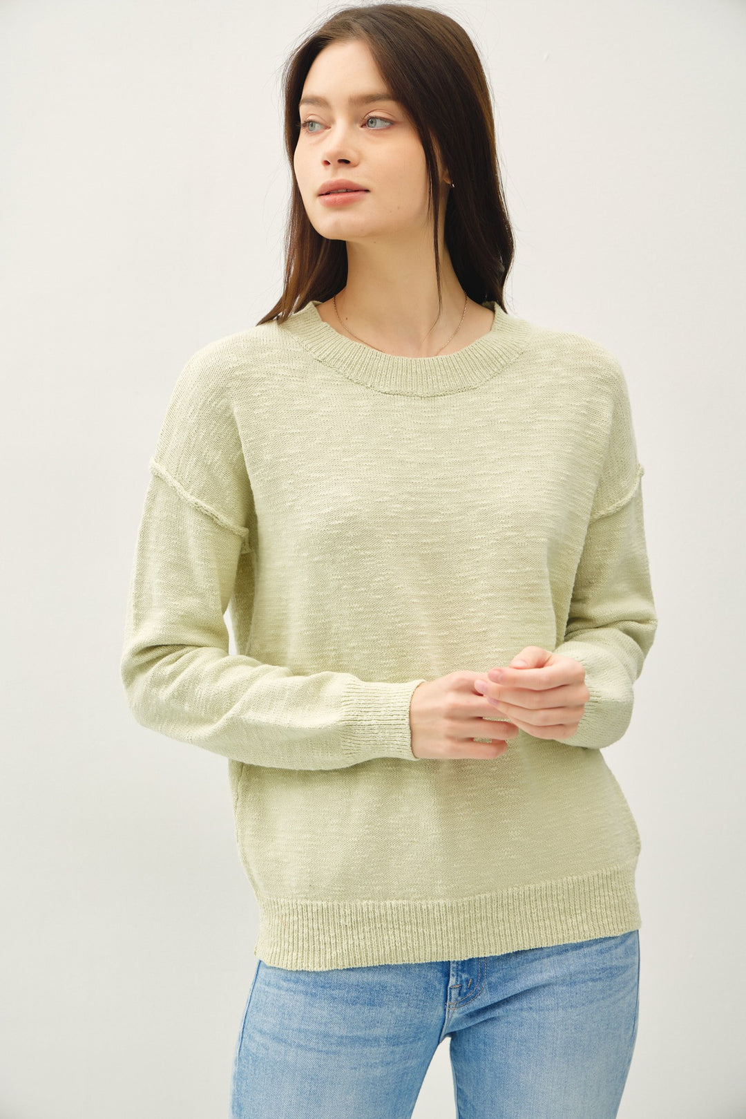 Helen Relaxed Fit Cotton Slub Sweater