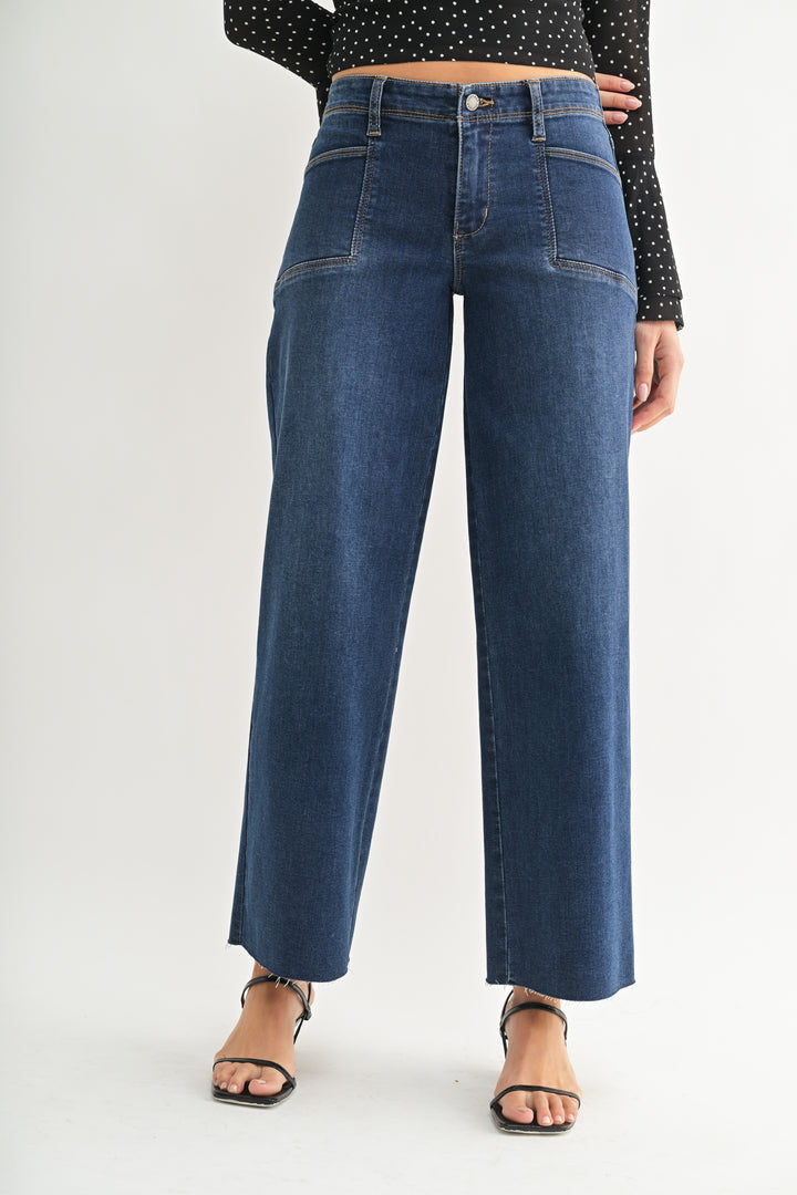 The Gigi Utility Slim Wide Leg Jean