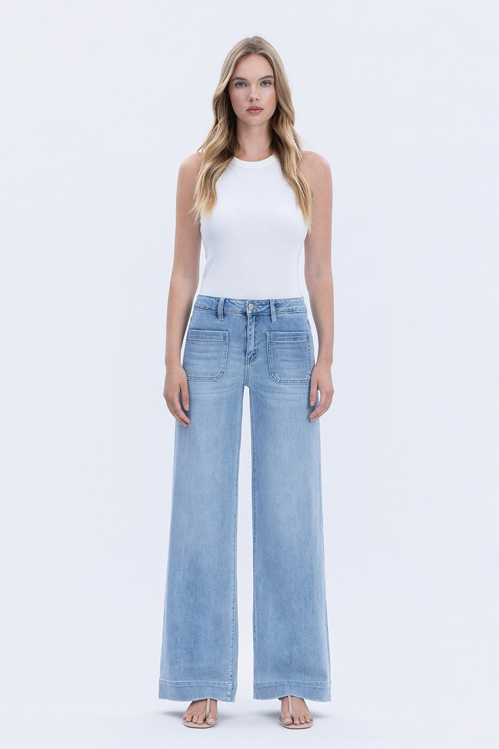 The Pyper Wide Leg Patch Pocket Jean