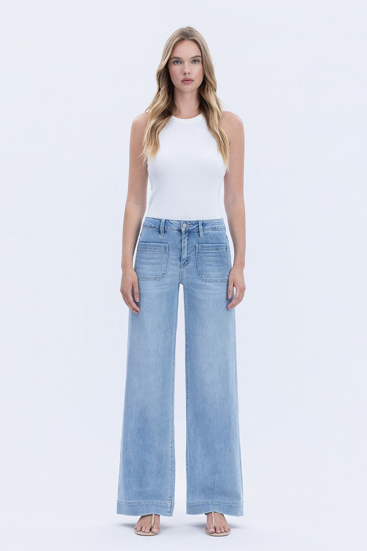 The Pyper Wide Leg Patch Pocket Jean