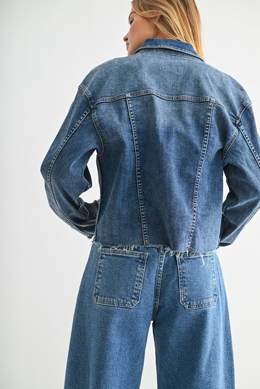 The Jena Worn Crop Denim Jacket