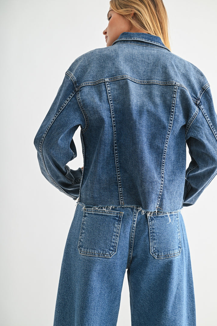 The Jena Worn Crop Denim Jacket