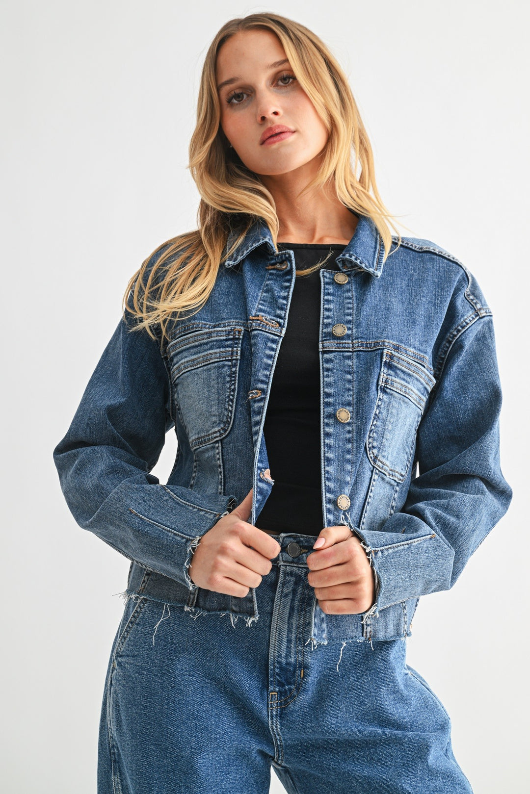 The Jena Worn Crop Denim Jacket