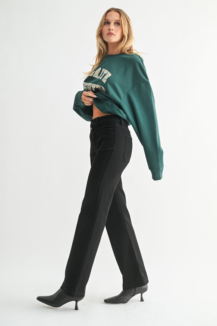 The Grace Patch Pocket Black Jean