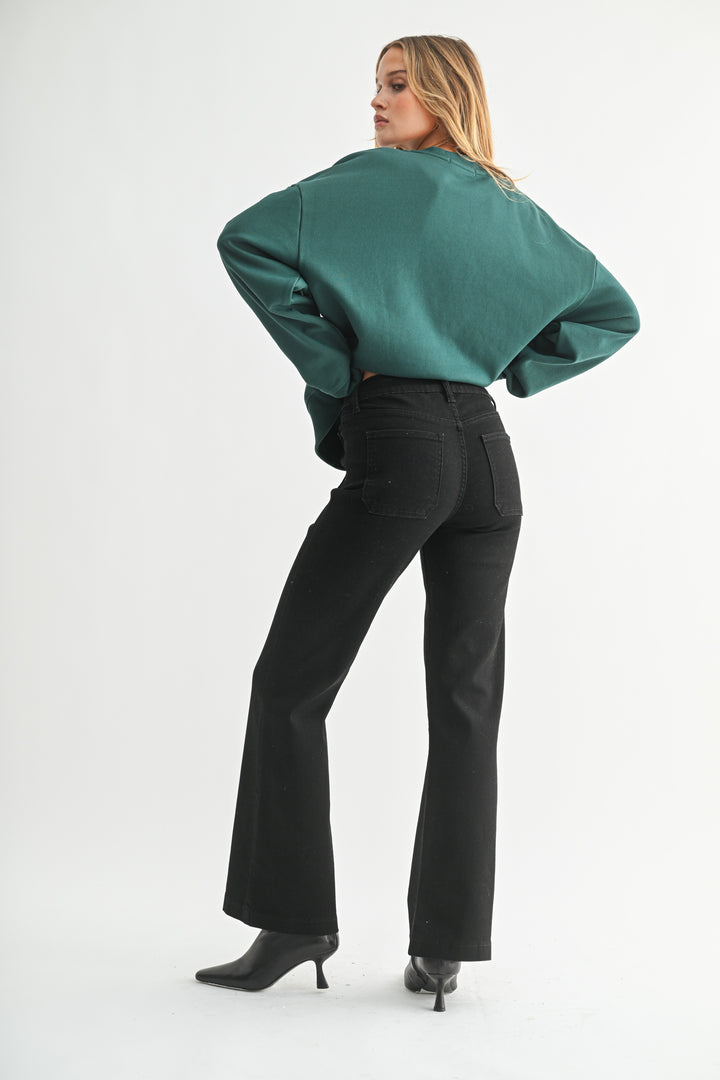 The Grace Patch Pocket Black Jean