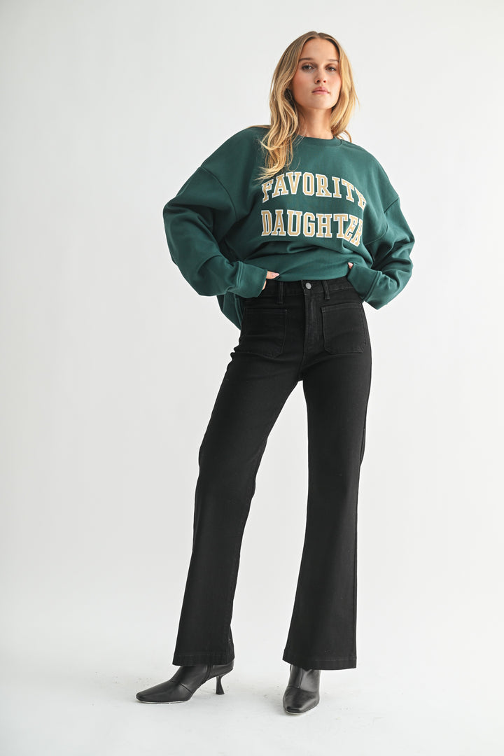 The Grace Patch Pocket Black Jean