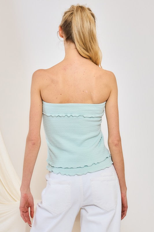 Stevie Smocked Ruffle Tube Top