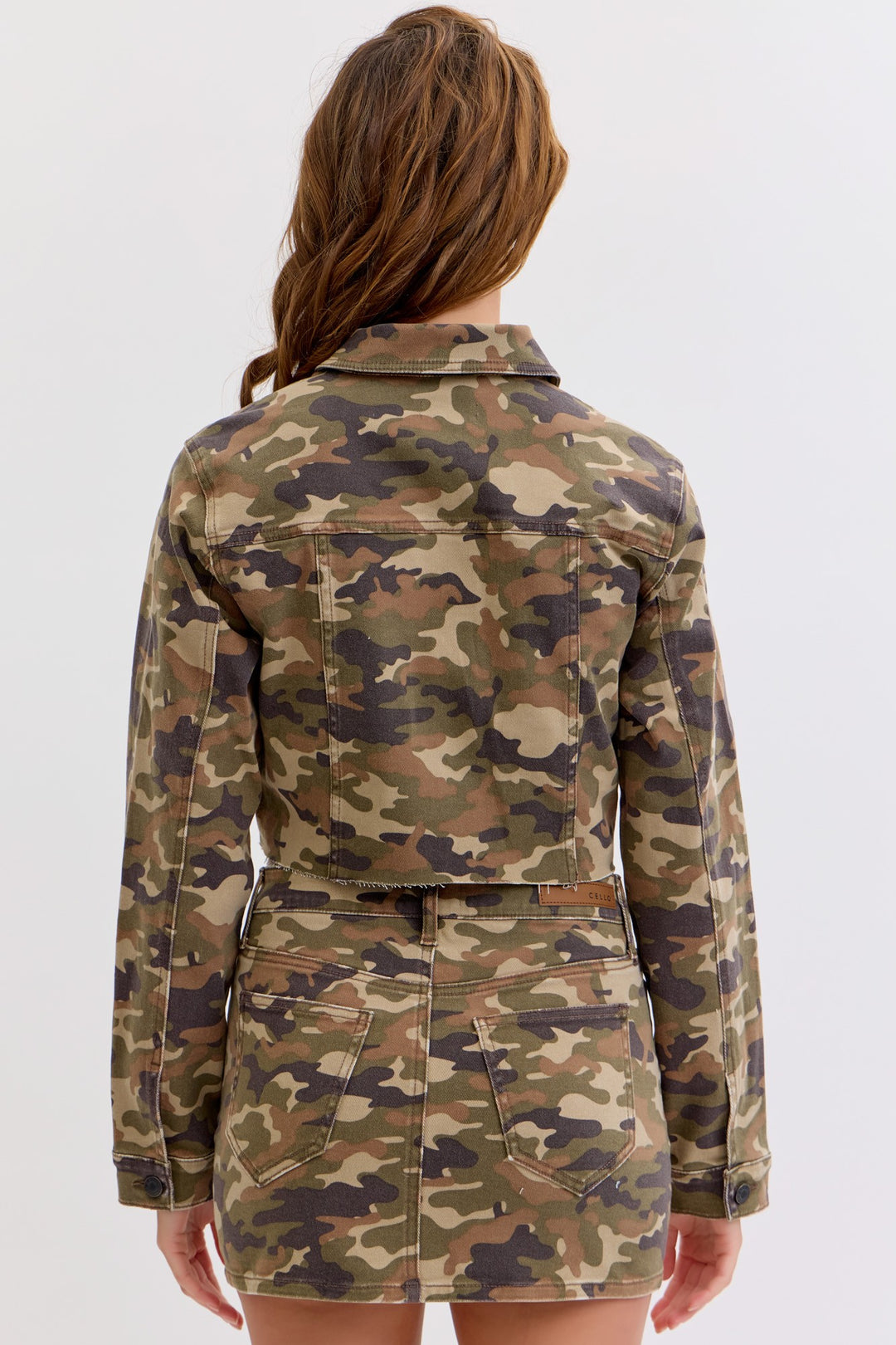 Cleo Washed Camo Crop Jacket