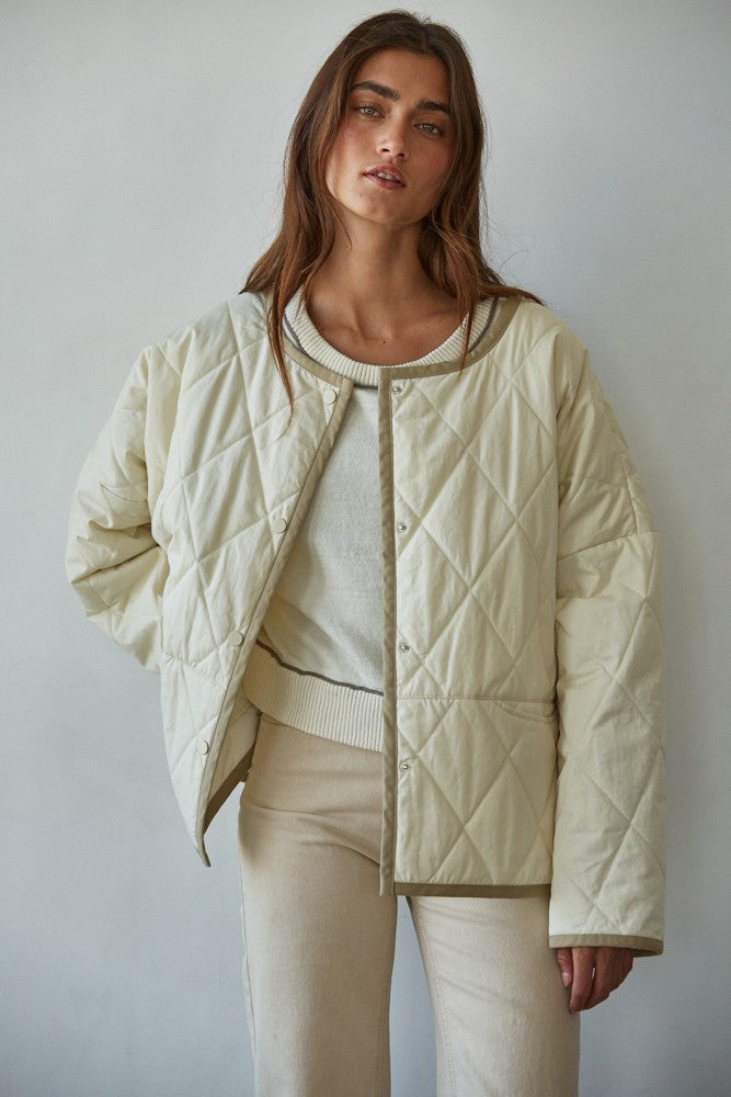 Mida Quilted Button Jacket