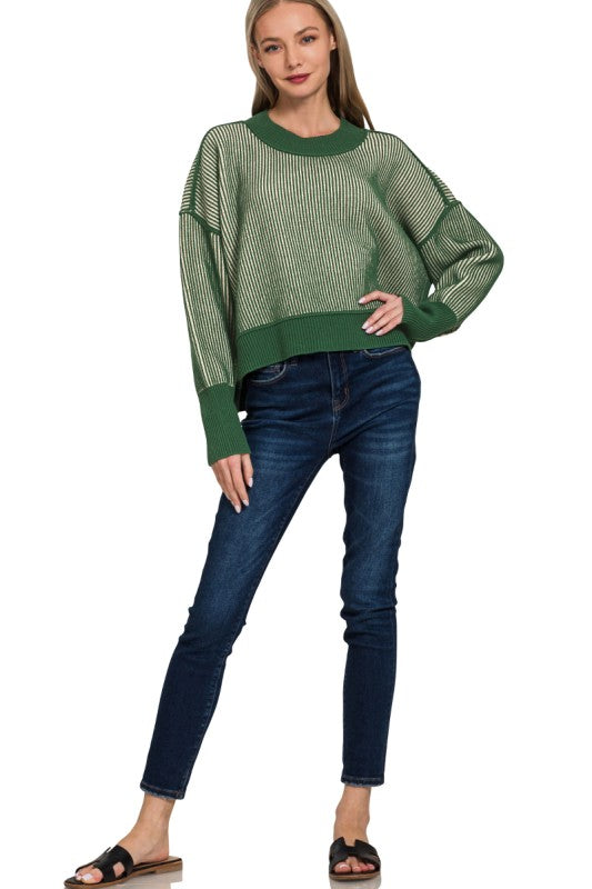 Lena Ribbed Contrast Sweater