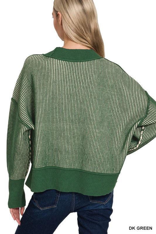 Lena Ribbed Contrast Sweater