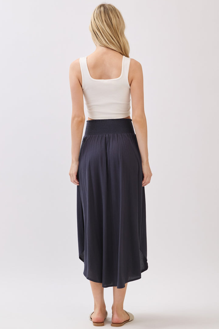 Adisyn Smocked Waist Hi-Lo Maxi Skirt