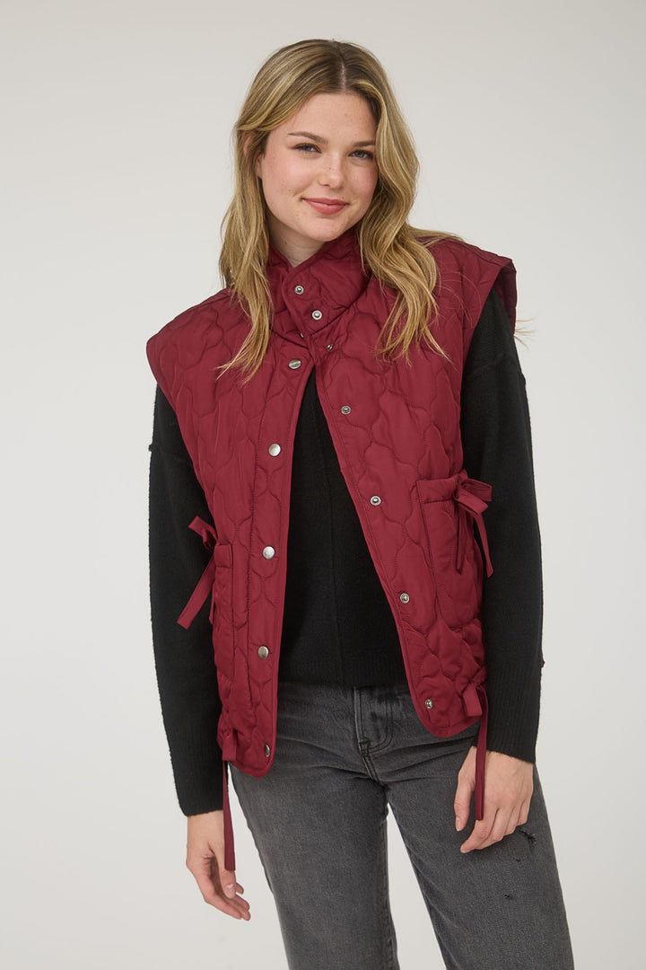 Claudia Bow Pocket Puffer Vest