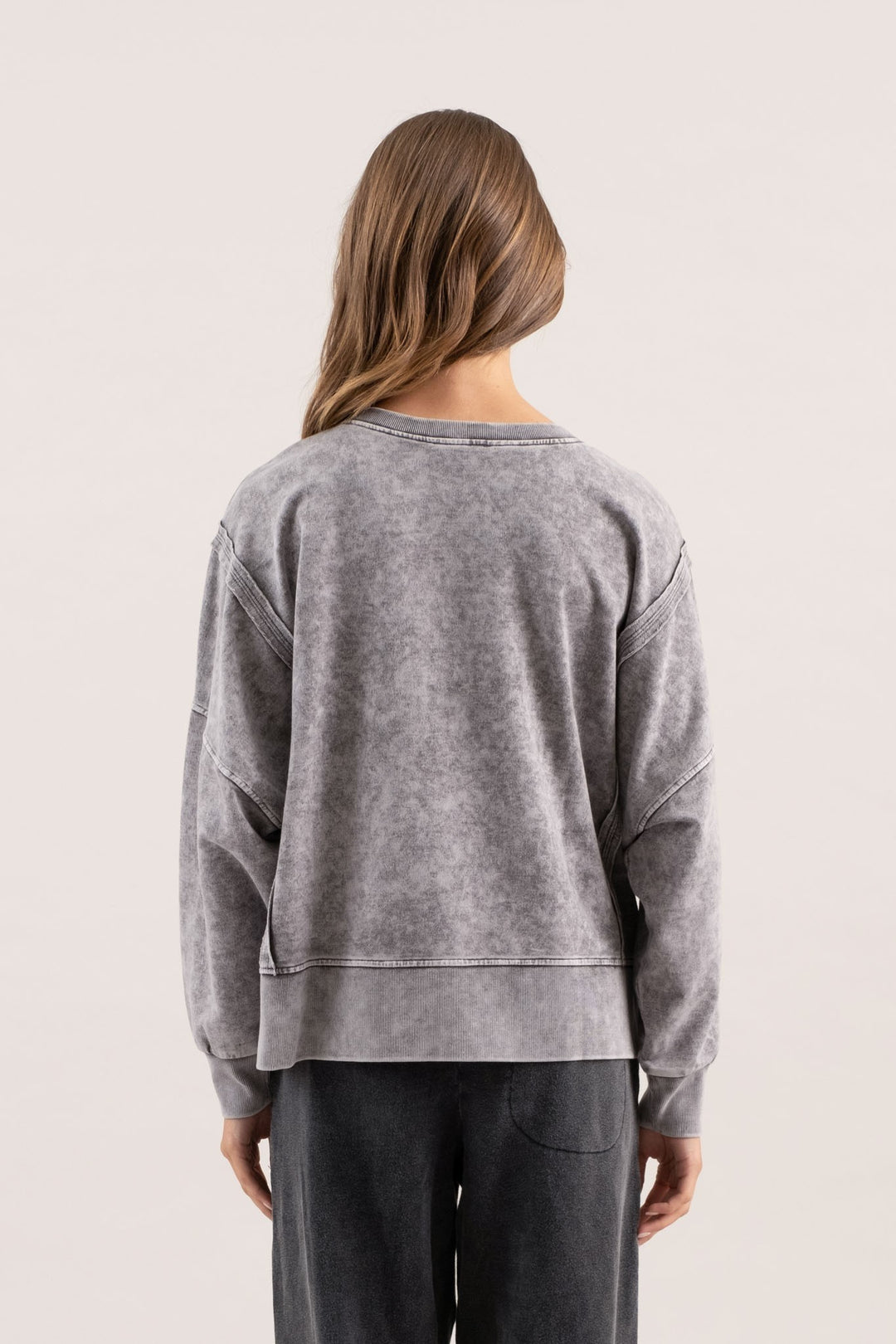 Coryn Washed Raw Seam Relaxed Top