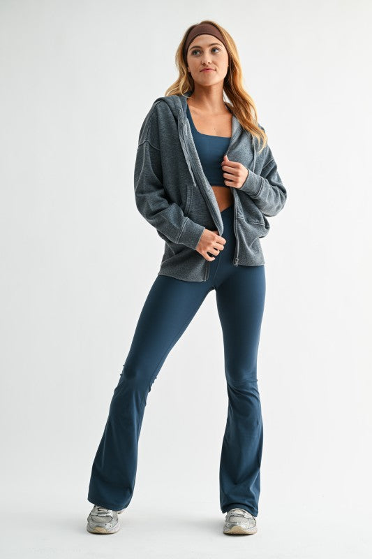 Stella Fleece Hoodie Zip Jacket With Tapered Sleeves