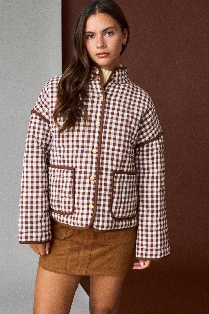 Rachel Gingham Button Jacket