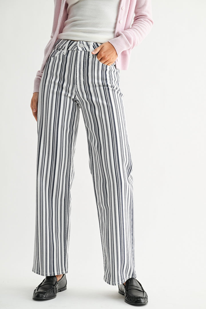 The Abigail Stripe Straight Leg Jean