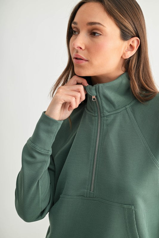 Ellie Open Neck Zip Collar Set