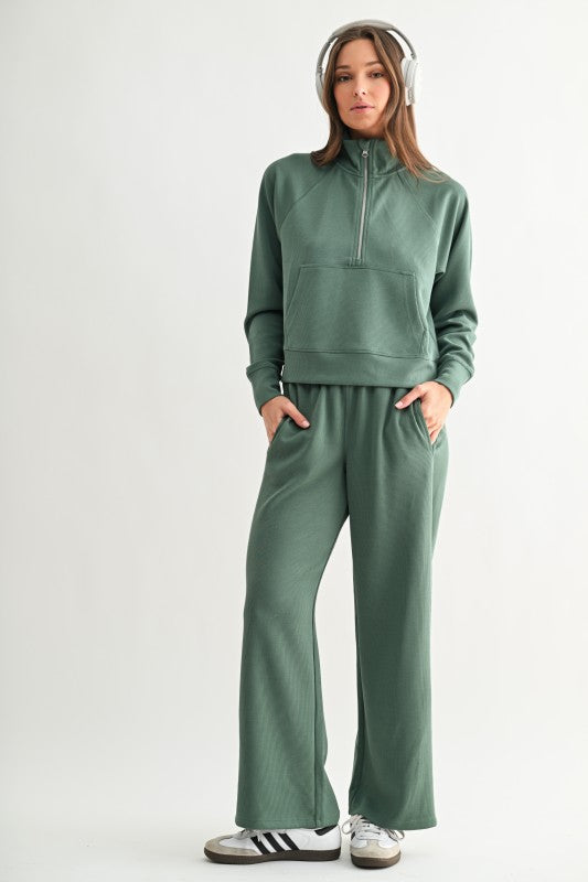 Ellie Open Neck Zip Collar Set