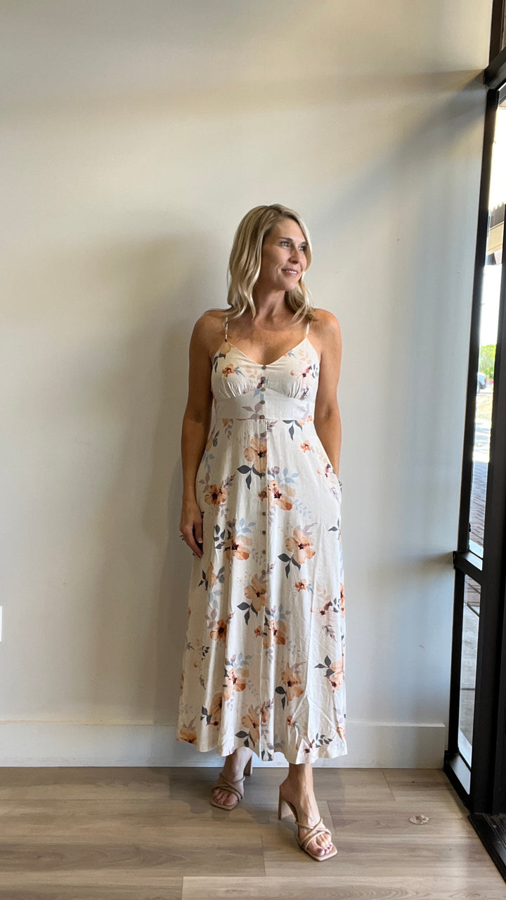 Karina Floral Button Front Maxi Dress