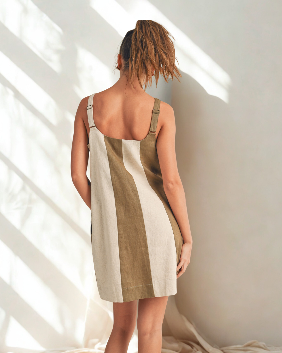 Beni Wide Stripe Linen Mini Dress