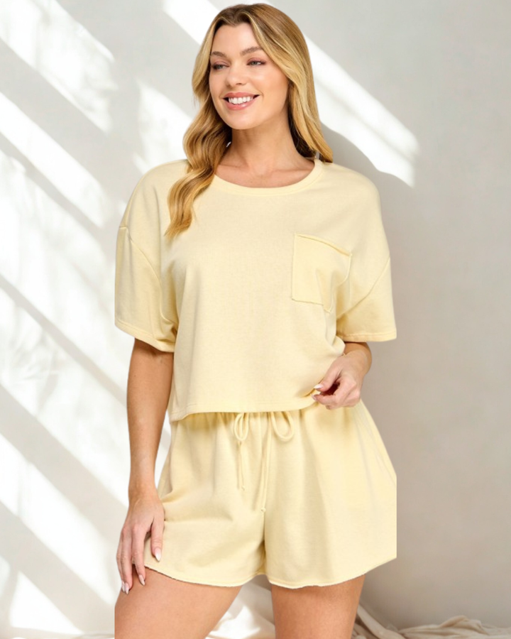 Marli Elevated Crop Pocket Tee Short Set