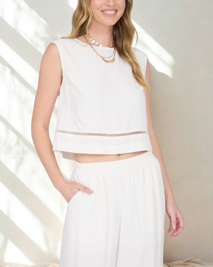 Emory Lace Trim Top & Summer Pant Set