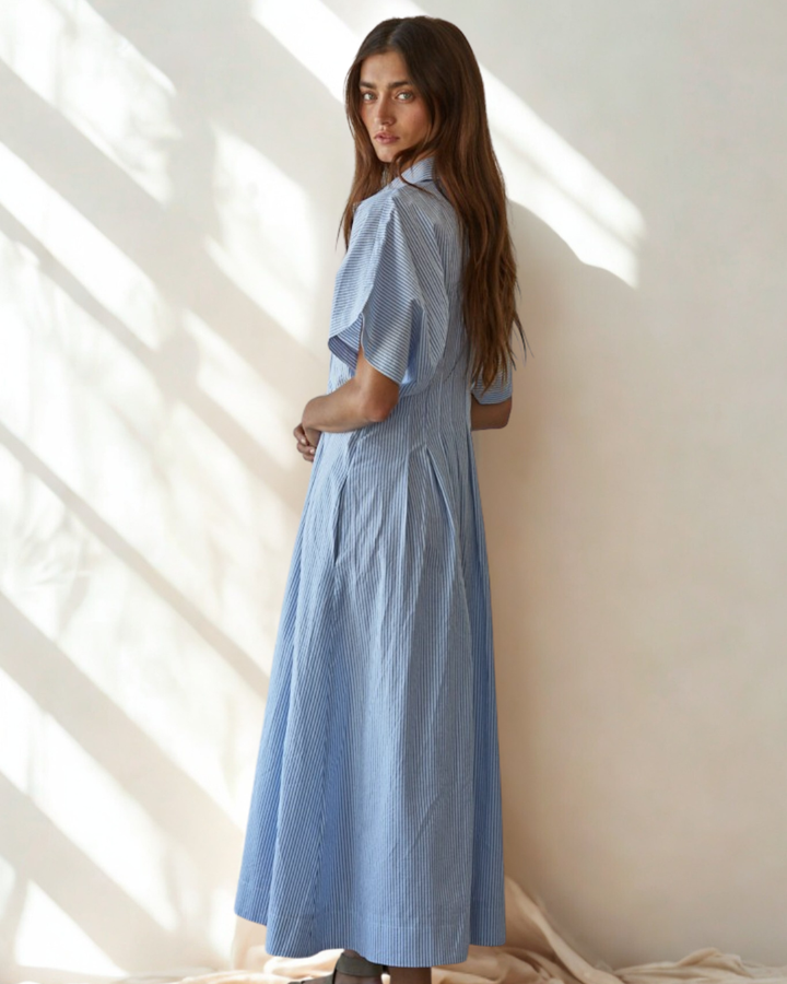 Harper Button Down Collar Maxi Dress