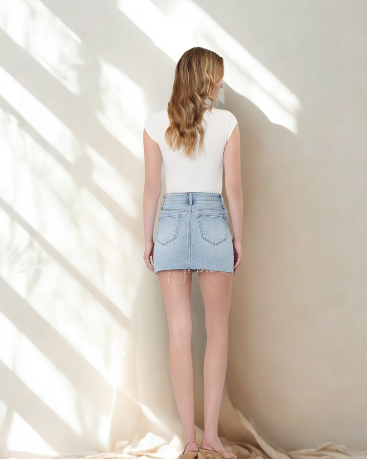 Emry Mini Denim Embellished Skirt