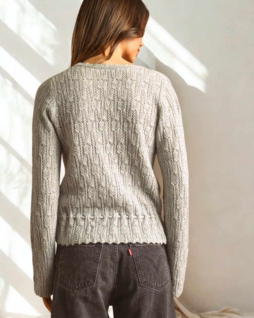 Millie Lace Drawstring Knit Cardigan