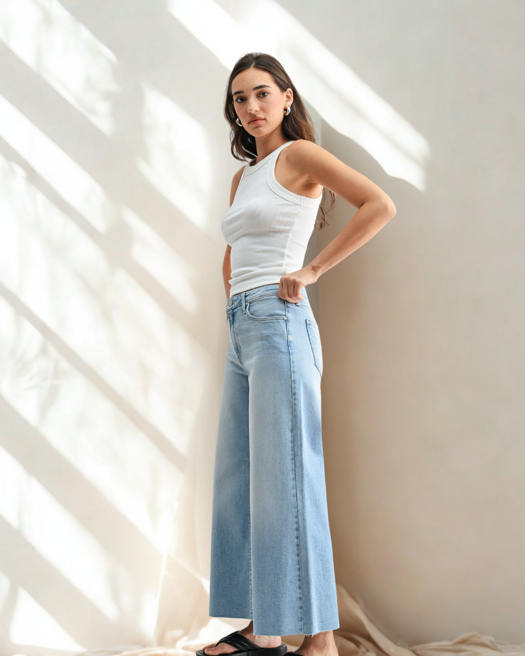 The Jonna Wide Leg Crop Flare Jean