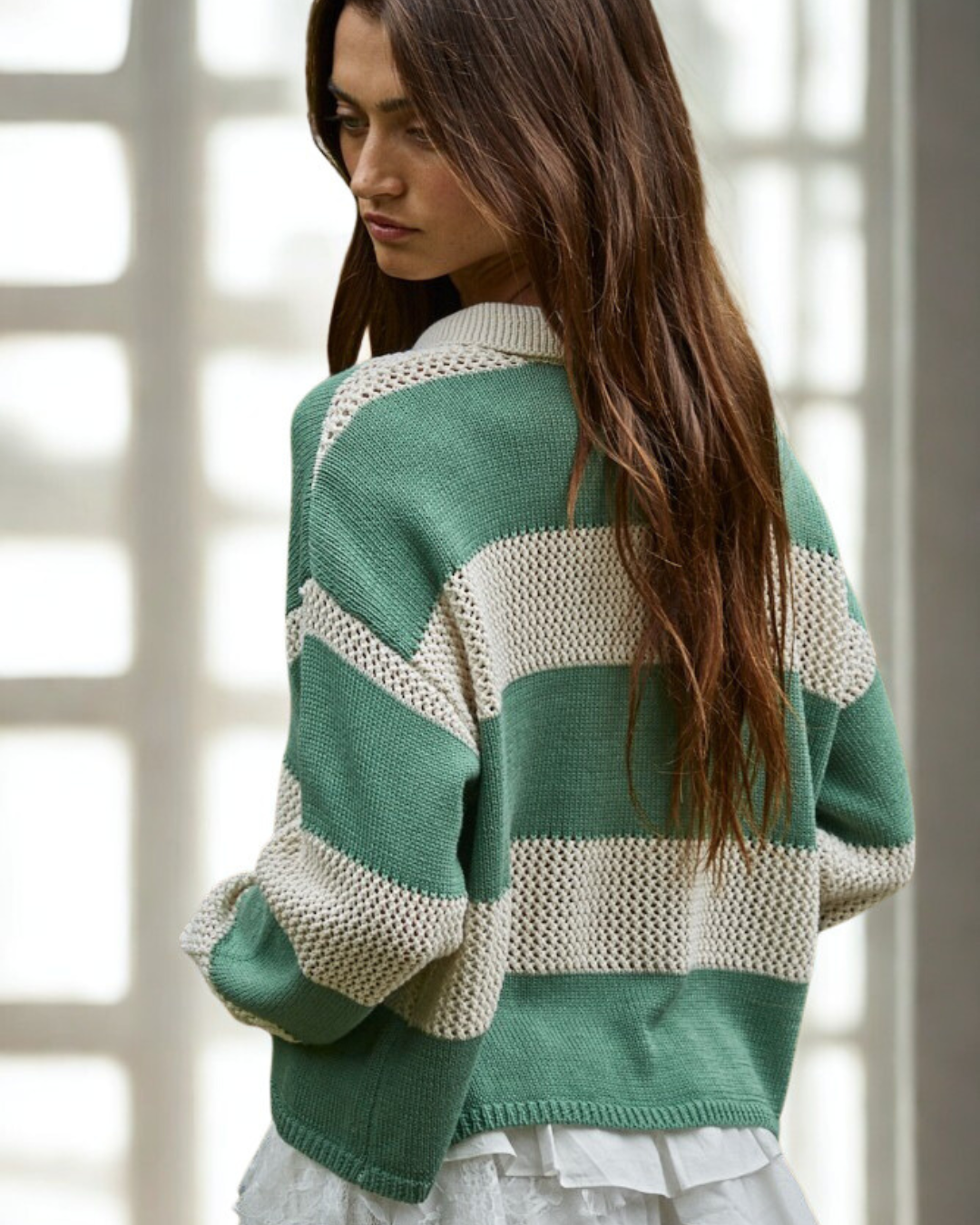 Lexus Rugby Stripe Collared Top