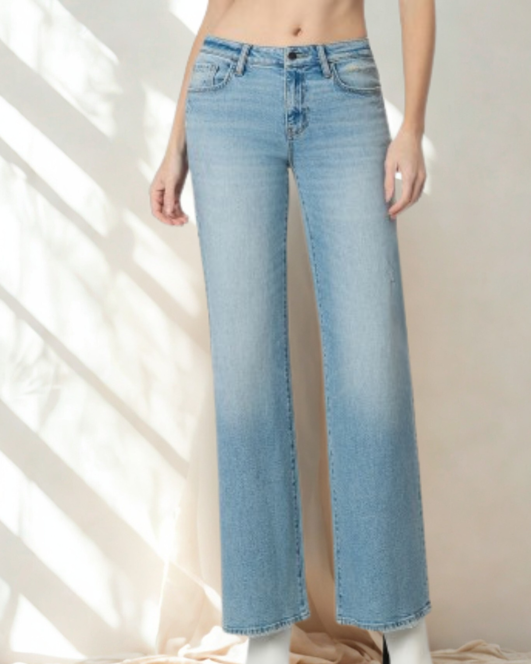 The Miah Low Rise Finished Hem Straight Leg Jean