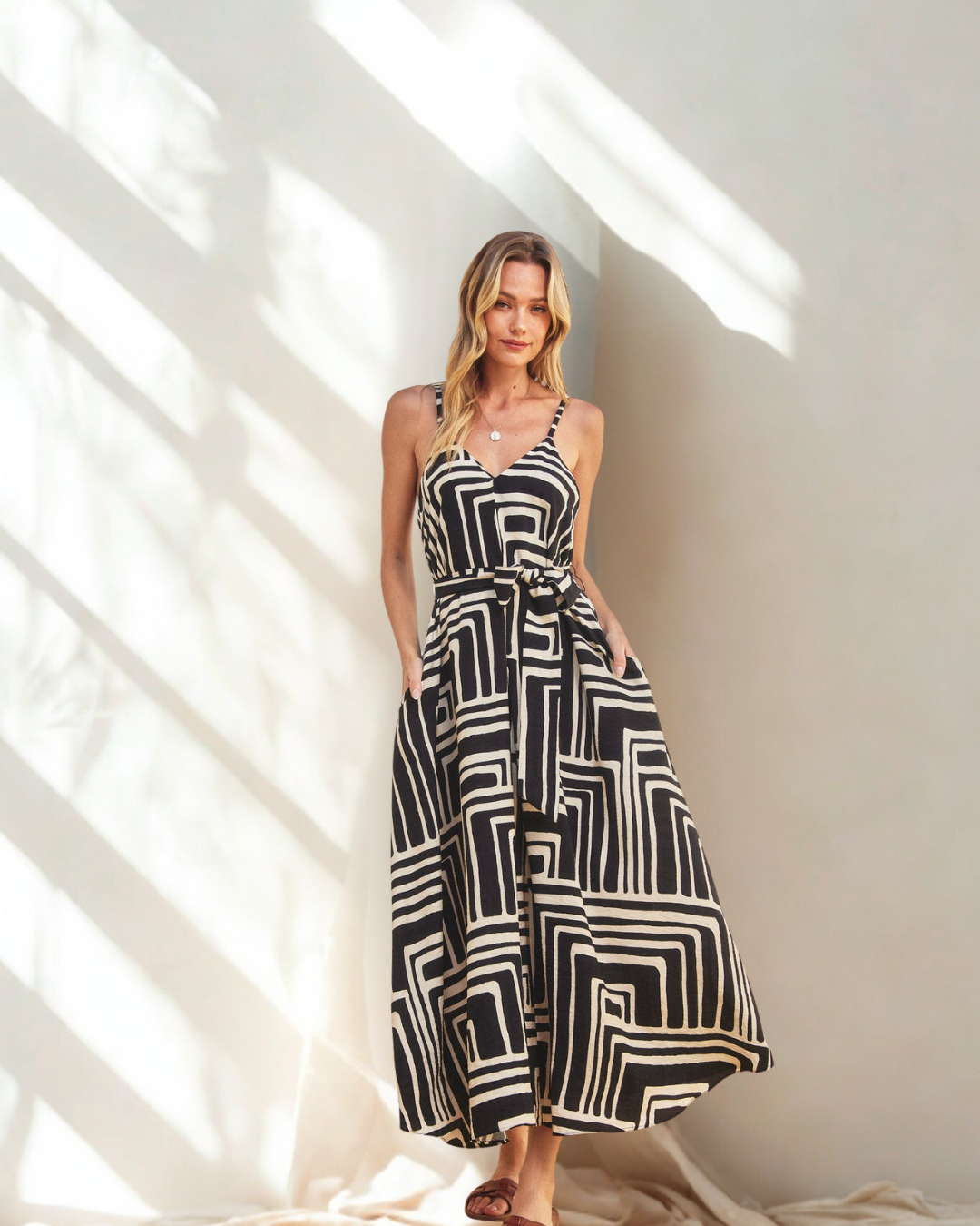 Aviana Geo Printed Maxi Dress