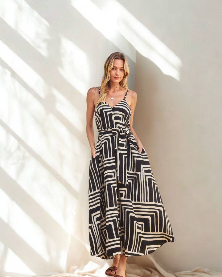 Aviana Geo Printed Maxi Dress