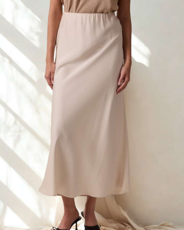 Katy Satin Midi Skirt