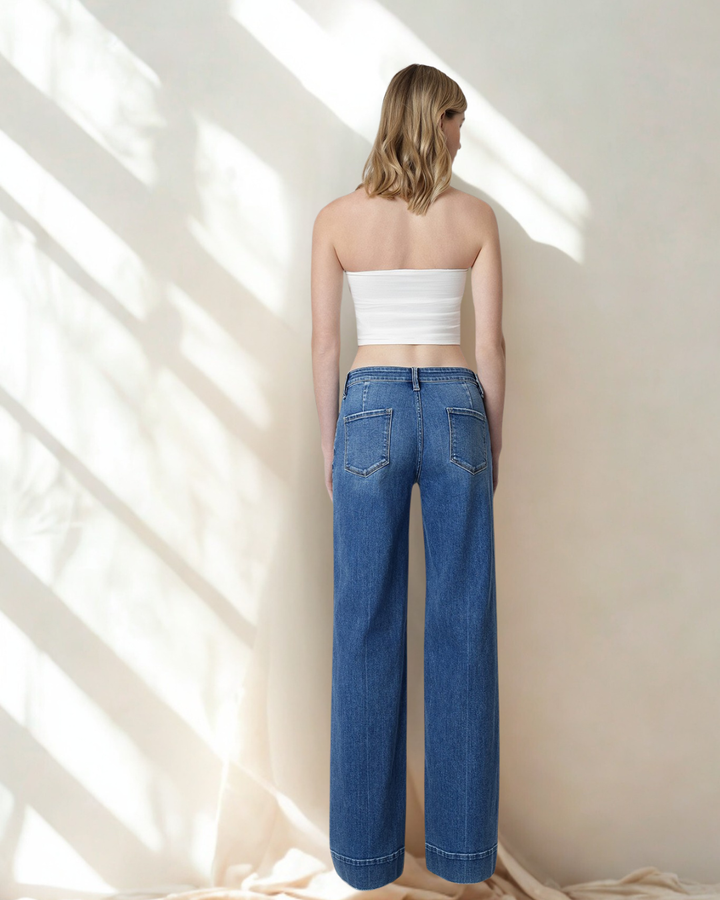 The Marilyn Low Rise Wide Hem Jean