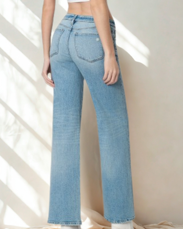 The Miah Low Rise Finished Hem Straight Leg Jean