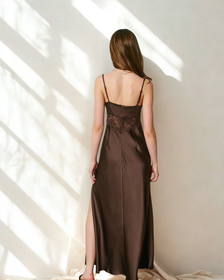 Lillian Satin Lace Cami Slip Dress