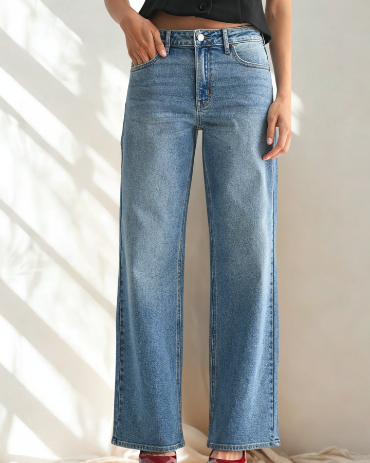 The Jami High Waist Full Length Straight Jean