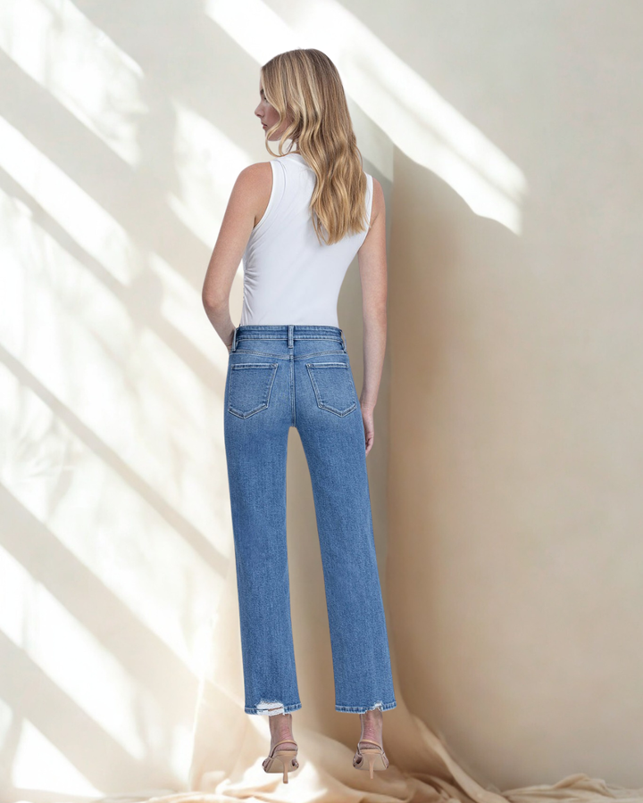 The Camila High Rise Slim Fit Wide Leg Jean