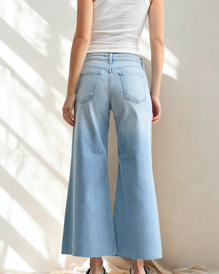 The Jonna Wide Leg Crop Flare Jean