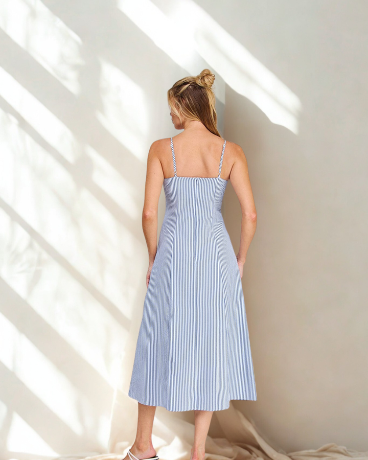Libby Stripe Button Front Maxi Dress