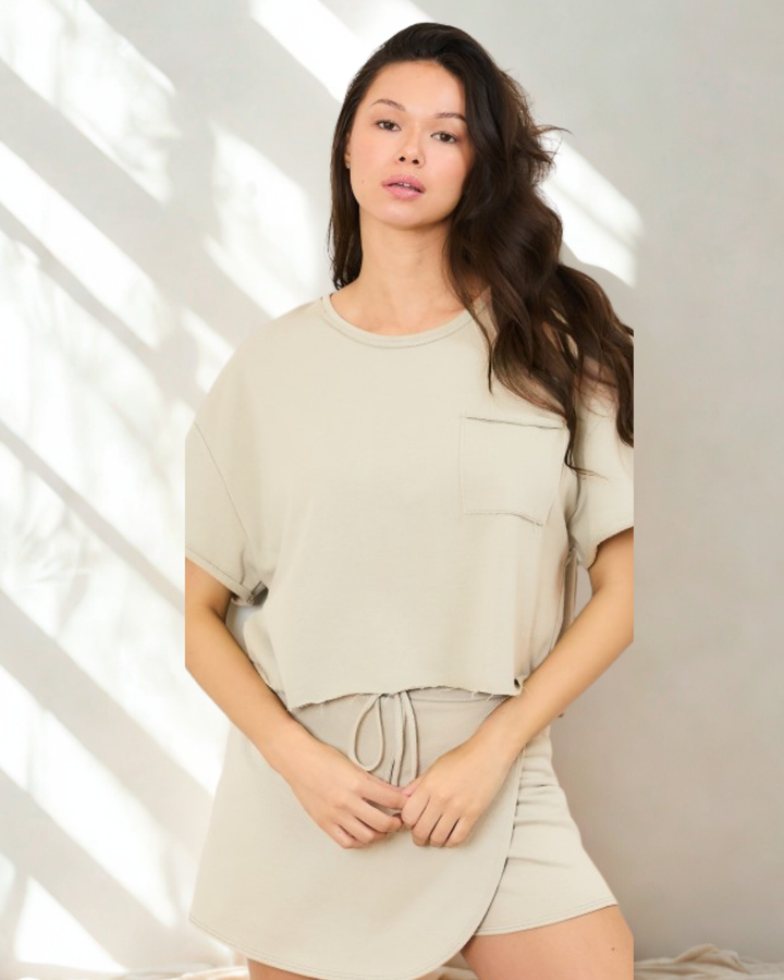 Marli Elevated Crop Pocket Tee Short Set